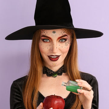 The Resting Witch Face variety set includes five assorted haunting inspired tattoo designs. The perfect witch costume accessories!